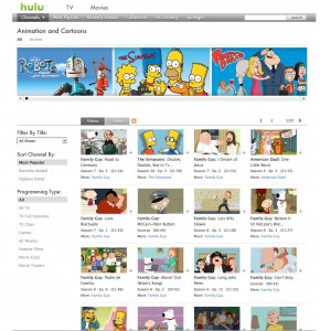 Hulu Animation - Cartoons Channels Page